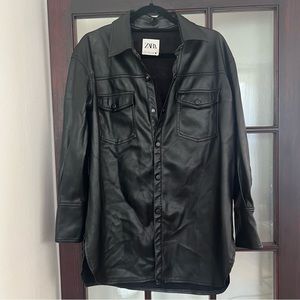 Zara faux leather oversized top/jacket